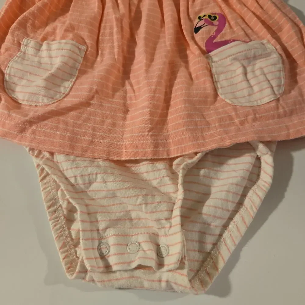Carters‎ Flamingo Striped Onesie Dress 18m